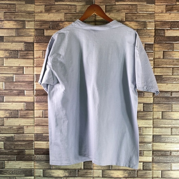 Vintage Dorothy Mullins Bird T Shirt Large Purple Flowers Birdhouse Cotton - Picture 2 of 8